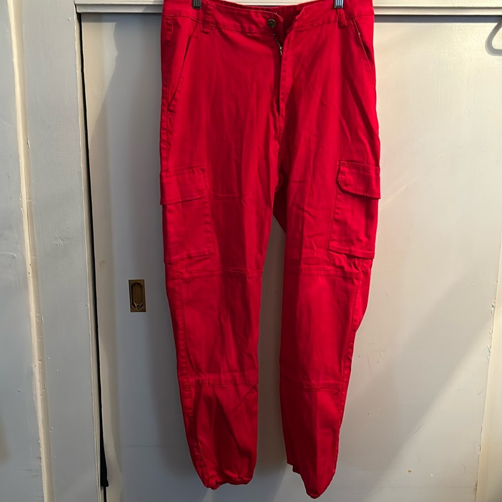 Red size 2x cargo pants by Love Moda